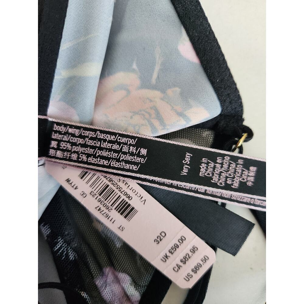 Victoria's Secret Very Sexy Corset Top 32D Dark Floral Fairygoth Grunge NWT - Picture 8 of 8